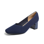 Women's Thick Head Stiletto Knitted Shoes Comfortable And Breathable For Commuting Versatile