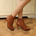 Women's Fashion Lace-up Martin Boots Stiletto Heel