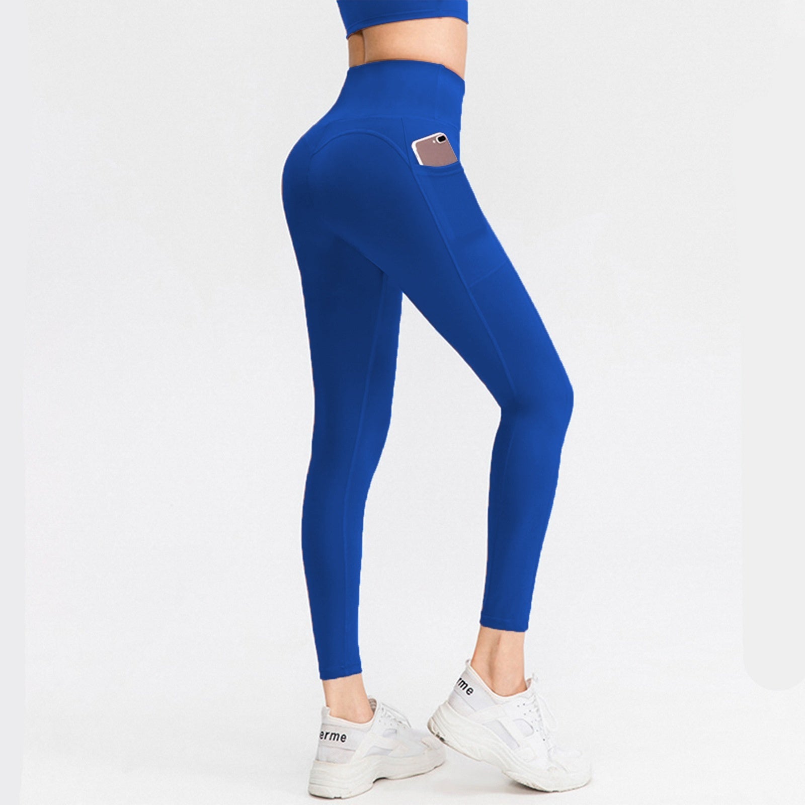 Brushed Side Pocket Yoga High Waist Belly Contracting Peach Hip Leggings