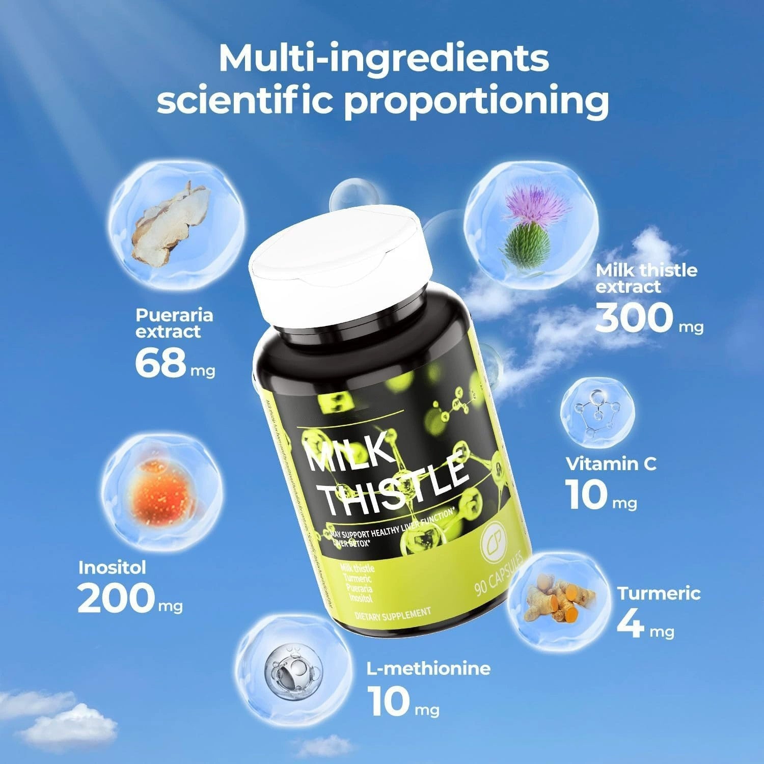 Liver Health Supplement Support Milk Thistle Capsules