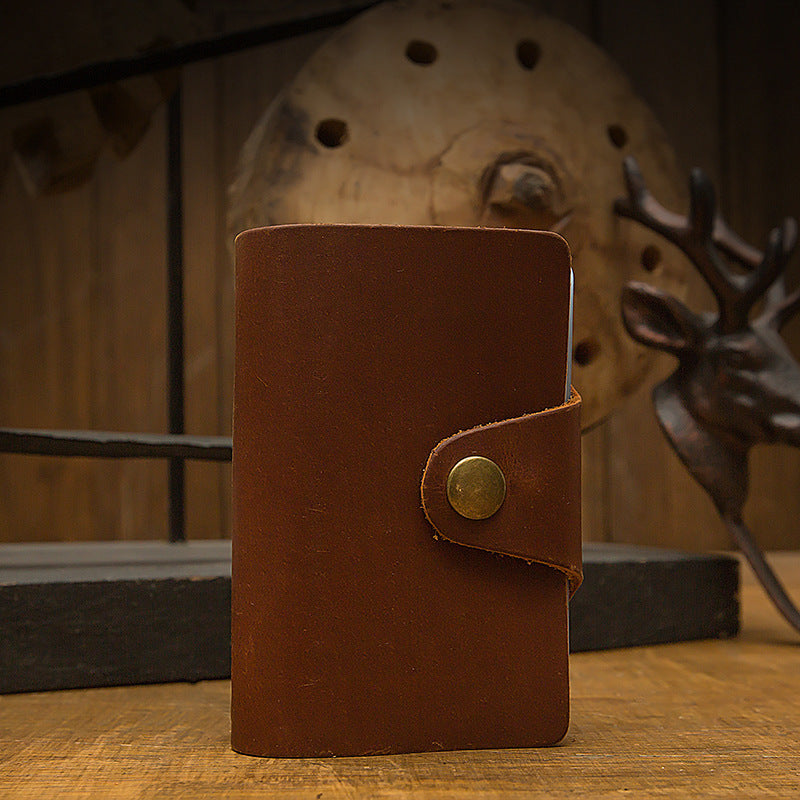 Handmade Cowhide Card Holder Men's Genuine Leather