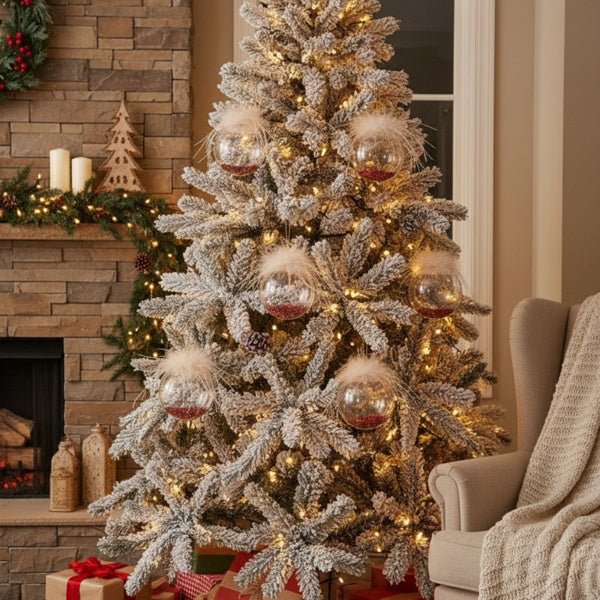 6PCS Set Glass Christmas Ornaments Decorative Hanging Balls For Tree & Holiday Party Decor Festive Home Decorations FBA Shipment - The Premium