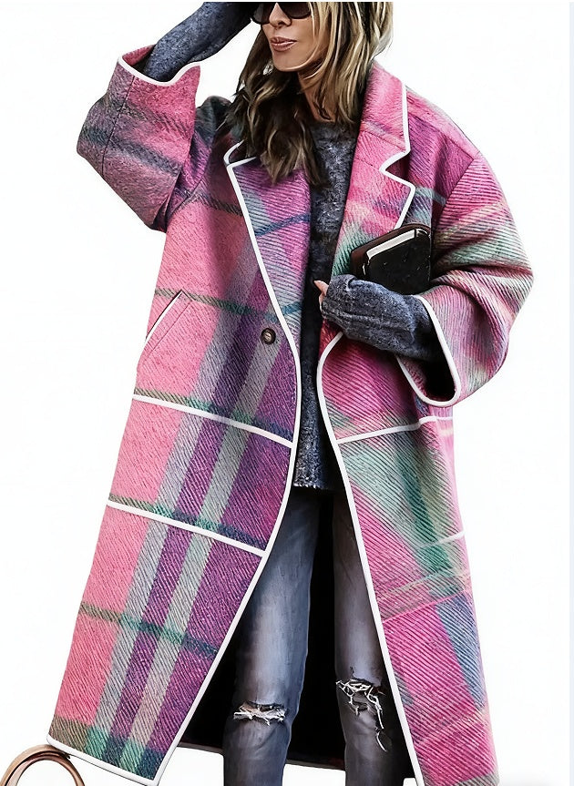Lady's Multi -color  Long-sleeved  Coat