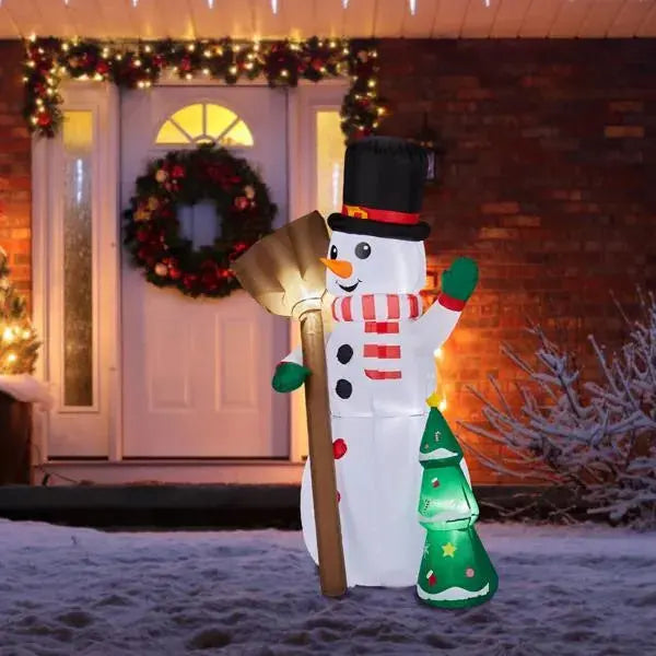 6.2FT Lighted Christmas Inflatable Decoration, Inflatable Snowman Holding Groom, Funny Blow Up Yard Decorations With Built-in LED Lights For Holiday Party Front Yard Lawn Garden Decor - The Premium