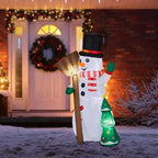 6.2FT Lighted Christmas Inflatable Decoration, Inflatable Snowman Holding Groom, Funny Blow Up Yard Decorations With Built-in LED Lights For Holiday Party Front Yard Lawn Garden Decor - The Premium