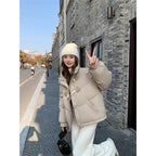 Winter Short Stand Collar Thick Cotton Coat With Toggles
