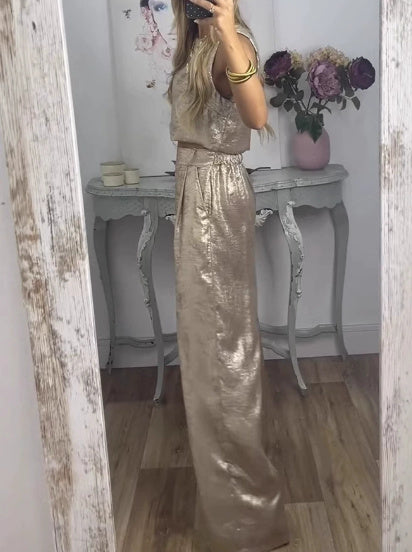 Women's Vest And High-waisted Pants Casual Two-piece Set