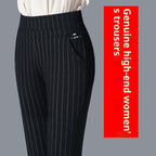 Tight High Waist Female Straight-leg Trousers
