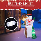 6.2FT Lighted Christmas Inflatable Decoration, Inflatable Snowman Holding Groom, Funny Blow Up Yard Decorations With Built-in LED Lights For Holiday Party Front Yard Lawn Garden Decor - The Premium