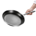 1PC Household Kitchen Honeycomb Stainless Steel Non Stick Frying Pan,Easy To Clean, Suitable For Frying Steak, Fish, And Eggs,Suitable For All Stoves