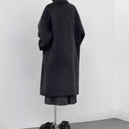 Women's Black-gray Korean-style Loose Mid-length High-end Wool Coat