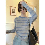 Korean-style Color-block Striped Loose Casual Knit Sweater