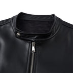 Personalized Motorcycle Leather Clothing With Stand Collar Vest