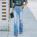 Women's Ripped Skinny Jeans Fashion Wash