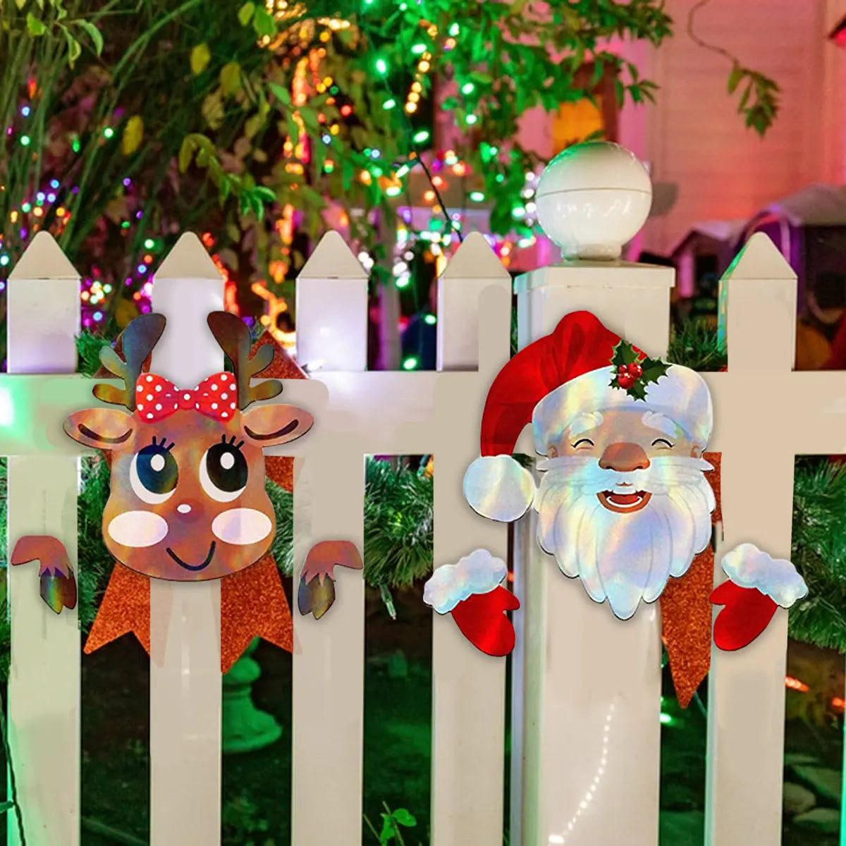 1 Set Christmas Fence Peepers Decorations - The Premium