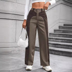 Patchwork Temperament Commuting High-waisted Casual Versatile Slimming Wide-leg Pants