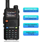 BAOFENG UV-5RH 10w GMRS Ham Radio With Long Range Walkie Talkies, Multifunctional Use, USB-C Charging, 999 Channels, Colorful LCD Display, Audio Produces