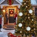 6PCS Set Christmas Ball Ornaments Cream Ruffle Hanging Decorations For Xmas Tree Holiday Home Decor FBA Shipment - The Premium