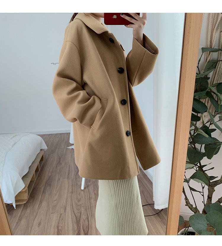 Women's Overcoat Korean-style Loose Mid-length Small