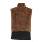 Casual Versatile Solid Color Half-turtle Neck Furry Sleeveless Top Women