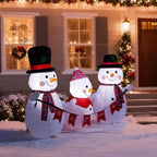6.2FT Lighted Christmas Inflatable Decoration, Inflatable Snowman Family With Bunting, Funny Blow Up Yard Decorations With Built-in LED Lights For Holiday Party Front Yard Lawn Garden Decor - The Premium