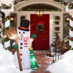 6.2FT Lighted Christmas Inflatable Decoration, Inflatable Snowman Holding Groom, Funny Blow Up Yard Decorations With Built-in LED Lights For Holiday Party Front Yard Lawn Garden Decor - The Premium