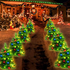 2 Packs Solar Christmas Tree, Solar Powered Pathway Christmas Tree With Multicolored LED Lights, So - The Premium