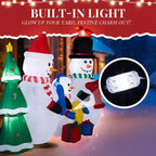 8FT Lighted Christmas Inflatable Decoration, Inflatable Snowman Family With JOY And Xmas Tree, Funny Blow Up Yard Decorations With Built-in LED Lights For Holiday Party Front Yard Lawn Garden Decor - The Premium