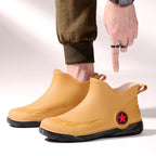 Stylish short-top men's rain boots, low-cut, non-slip and waterproof.