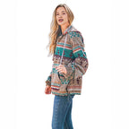 Women's Retro Fashion Half-Zip Long Sleeve Sweatshirt