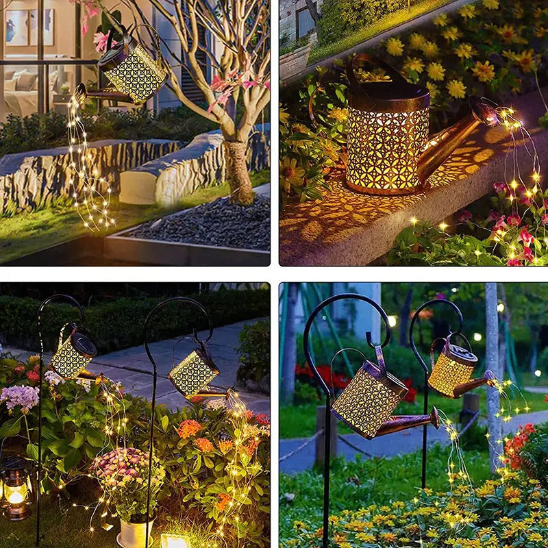 2PCS LED Watering Can Solar Light Strings, Solar Lights Outdoor Decorative Lamp, Solar Lantern Outd - The Premium