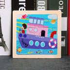 Children cartoon 3D puzzle 9 pieces puzzle animal wooden