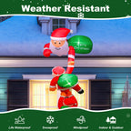 1Pc 8FT Climbing Inflatable Santa Claus With Light Hanging Blow Up Christmas Inflatable Indoor Outdoor Christmas Decorations 3 Santa Claus 3 Merry Christmas Boards