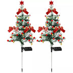 2pcs Solar Christmas Cedar Tree Lights Outdoor Lawn Ground Plug Patio Landscape Balcony Christmas