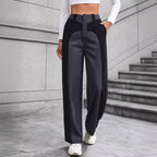 Patchwork Temperament Commuting High-waisted Casual Versatile Slimming Wide-leg Pants