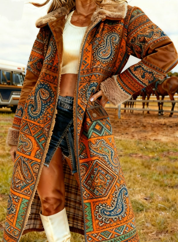 Women's New Long Sleeved Large Woolen Overcoat