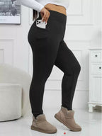 Fleece Lined Padded Warm Keeping Outer Wear Tappered Pencil