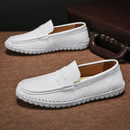 Hand-stitched Bottom Lazy Slip On Men's Casual Leather Shoes