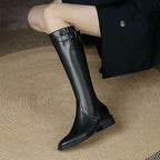 High-grade Below The Knee Slimming Chunky Heel Knight