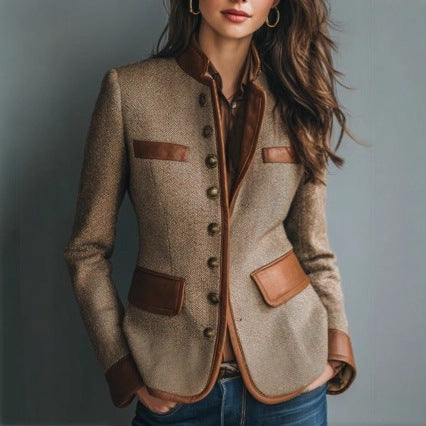 Women's Vintage Notched Lapel Wool Coat