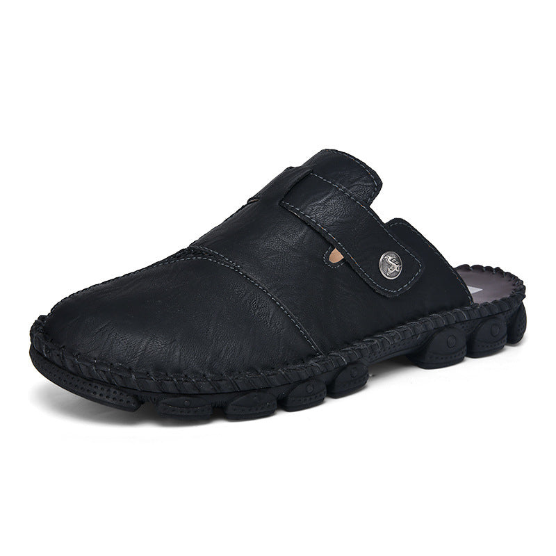 Summer Outdoor Men's Half Slippers Casual Lazybones' Shoes Fashion Handmade Stitching