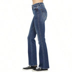 Mid-rise Flared Jeans For Women, Vintage Style, High Elasticity And Comfort