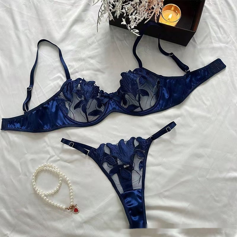 Embroidery Sexy Lingerie Ladies Set