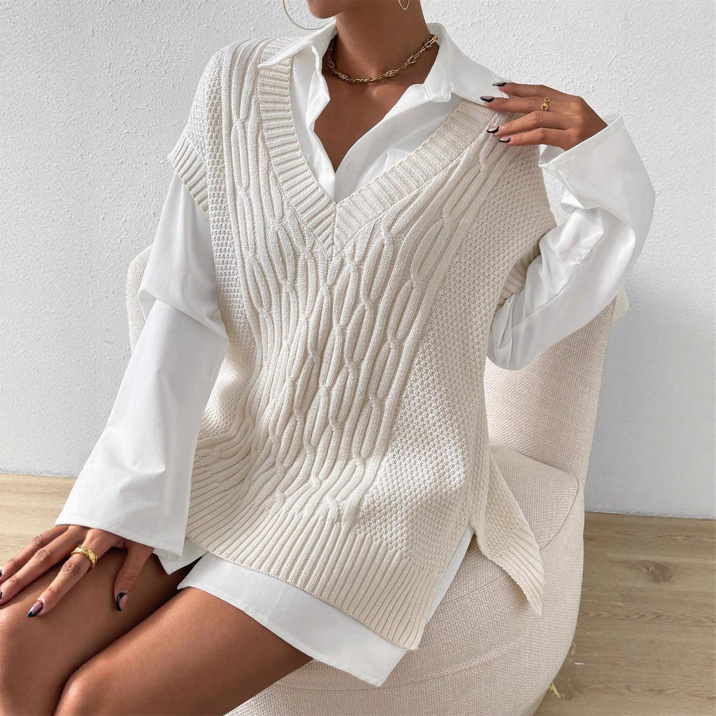 Loose Sleeveless Knit Vest Ladies