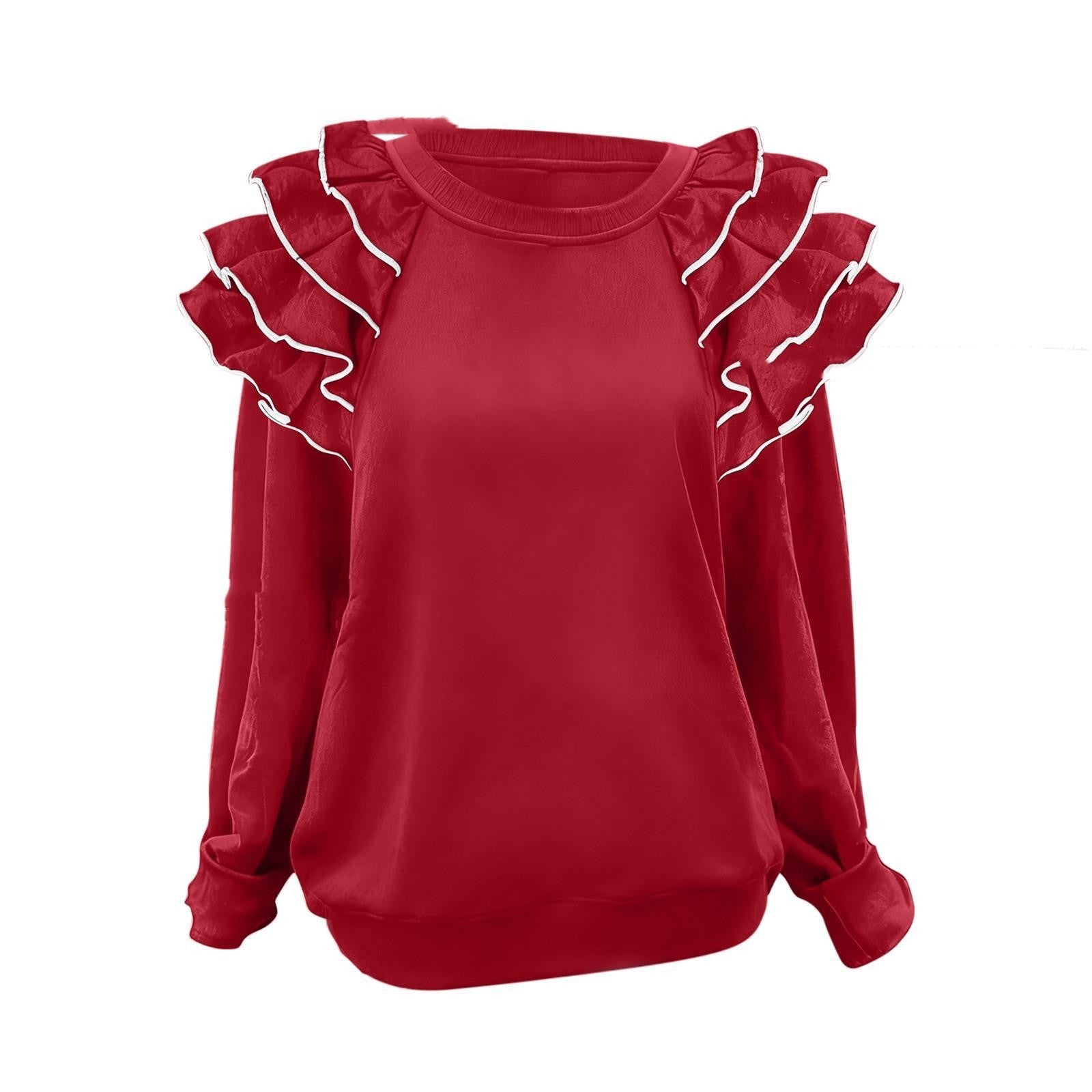 Comfortable And Slimming Ruffle Top For Women