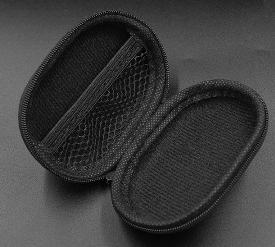 Earphone Oval Portable Leather Storage Bag