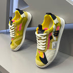 Fashion Soft Bottom Low-top Fabric Leather Stitching Breathable Personality Casual Shoes