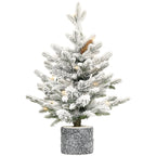 2,3,4,5,6ft PE PVC Decorated Flocking Basin Tree Artificial Christmas Tree - The Premium