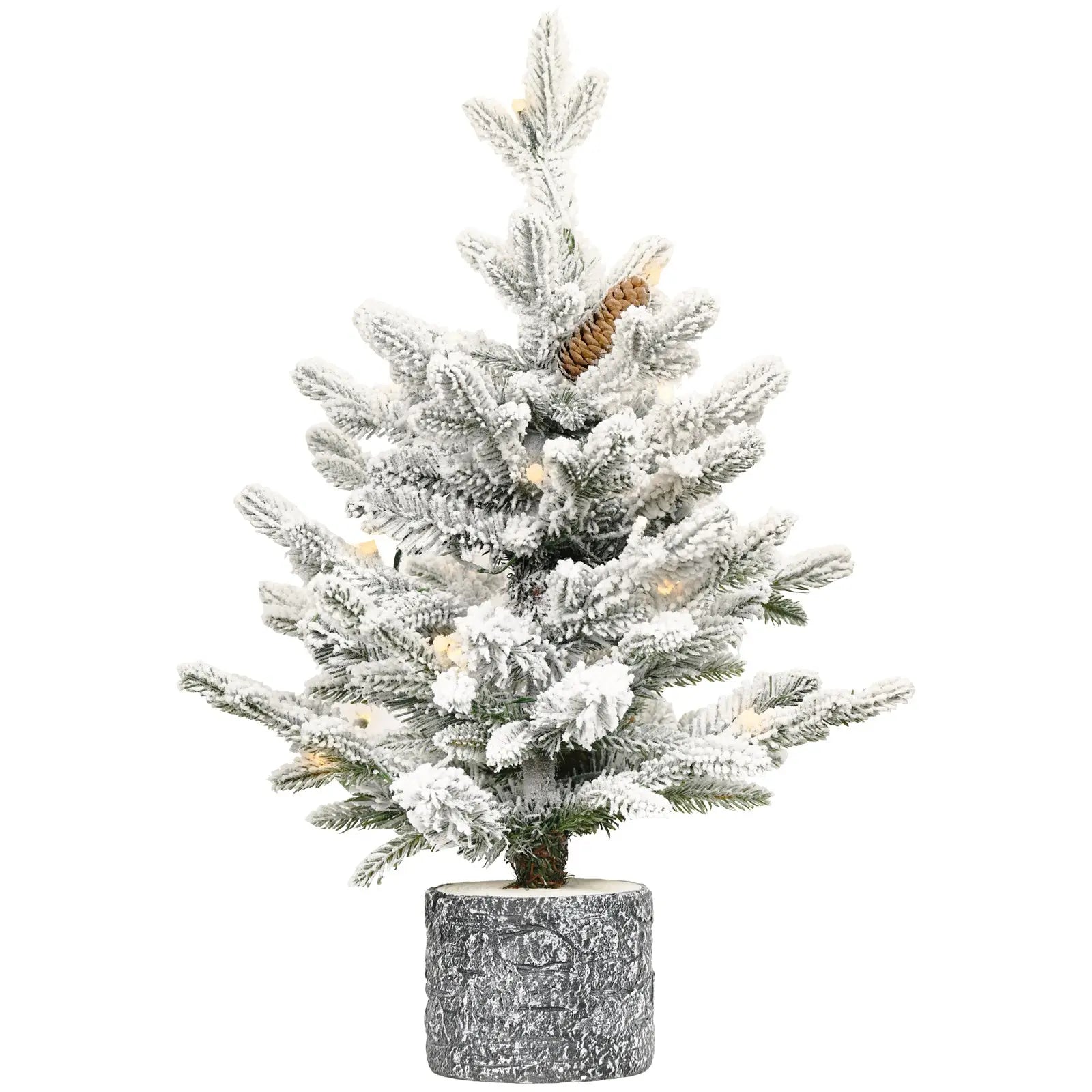 2,3,4,5,6ft PE PVC Decorated Flocking Basin Tree Artificial Christmas Tree - The Premium