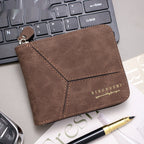 Matte Stitching Men's Short Wallet Multiple Card Slots